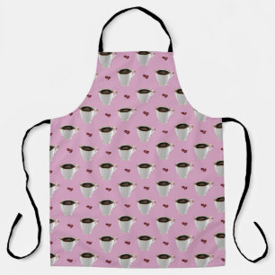 COFFEE CUPS ON LILAC APRON
