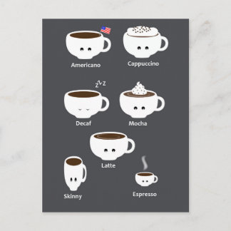 Coffee cups postcard