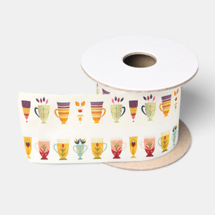 Coffee Cups Satin Ribbon