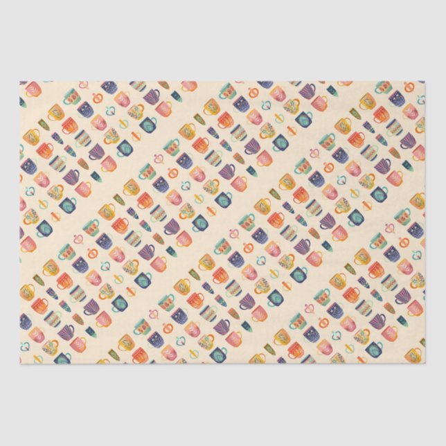 Coffee Cups Tissue Paper (Front)