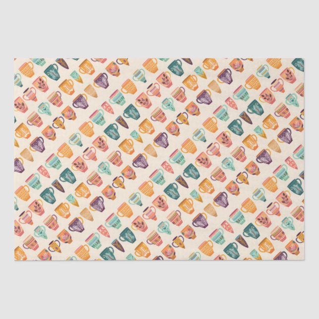 Coffee Cups Tissue Paper (Front)