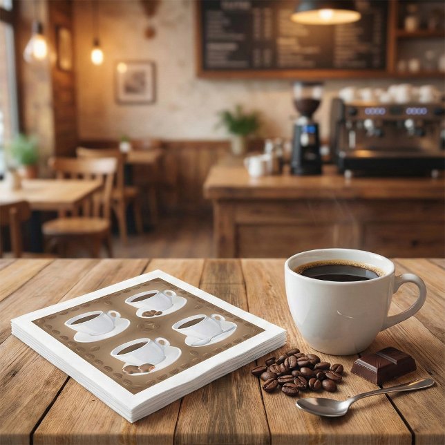 Coffee Cups with Beans and Chocolate Napkin (Creator Uploaded)