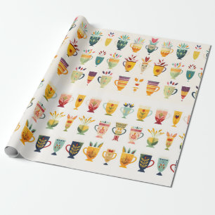 Coffee Cups Wrapping Paper
