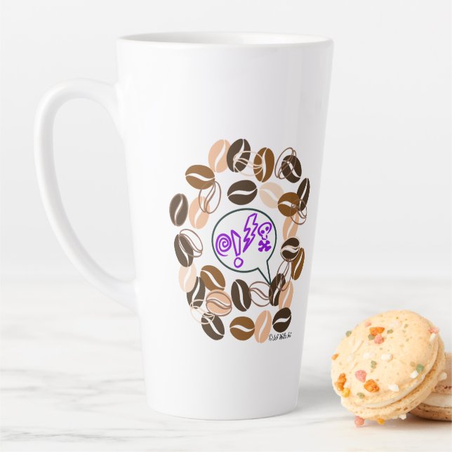 COFFEE & CUSSIN' by Jeff Willis Art Latte Mug (In Situ)