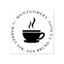 Coffee | Custom Family Name & Round Return Address