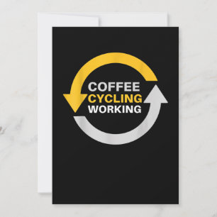 Coffee Cycling Working Repeat Sports Thank You Card