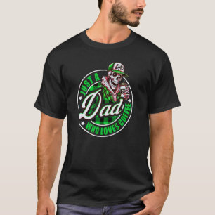 Coffee Dad's Green Plaid Skeleton Design Just a Da T-Shirt