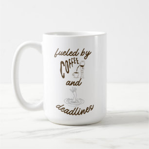 Coffee & Deadlines Cute Office Humour Mug