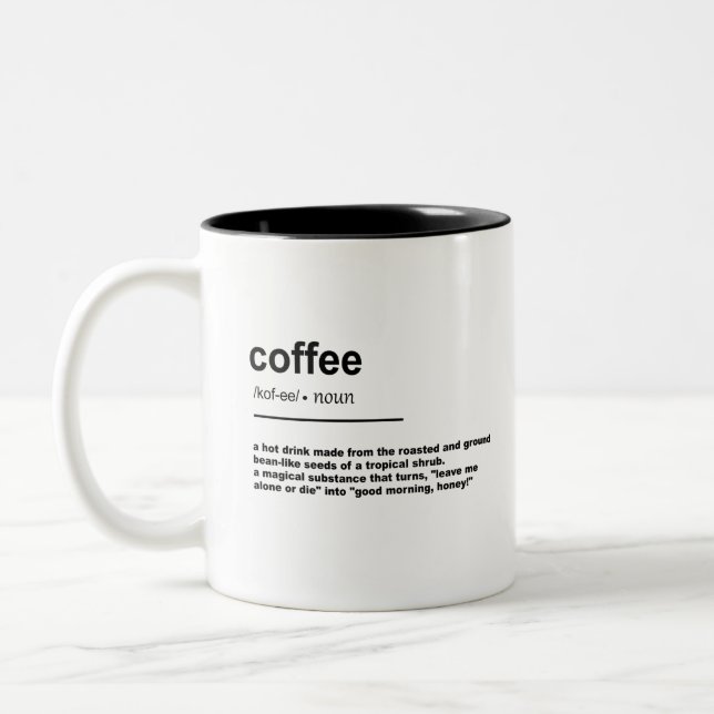 Coffee Definition Two-Tone Coffee Mug (Left)