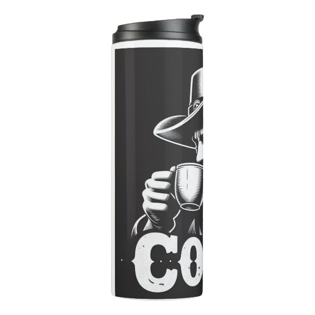 Coffee del Vaquero thermal glass Thermal Tumbler (Rotated Left)