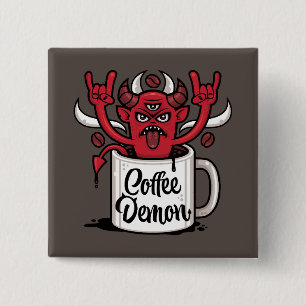 Coffee Demon 15 Cm Square Badge