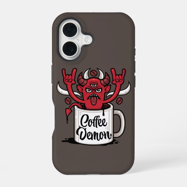 Coffee Demon iPhone 16 Case (Back)