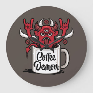 Coffee Demon Large Clock