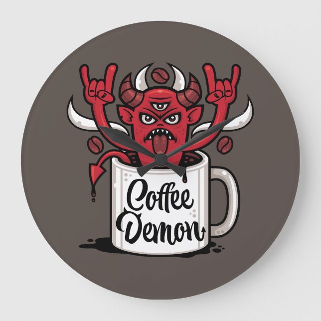 Coffee Demon Large Clock (Front)