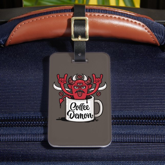Coffee Demon Luggage Tag (Front Insitu 2)