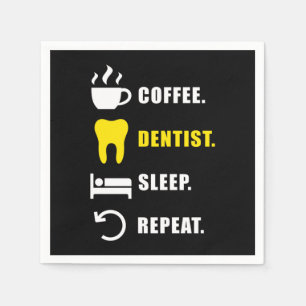 Coffee Dentist Dentistry Tooth Doctor Teeth Gift Napkin