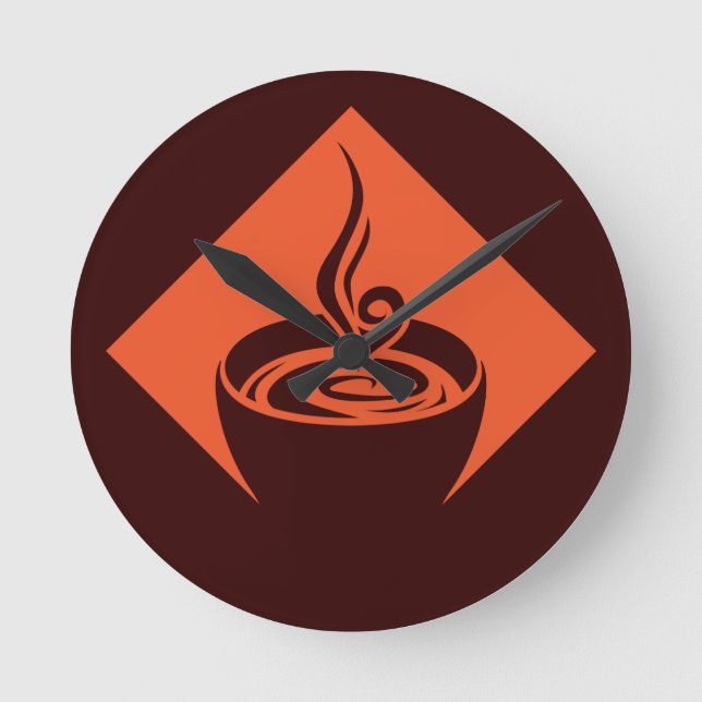 coffee diamond round clock (Front)