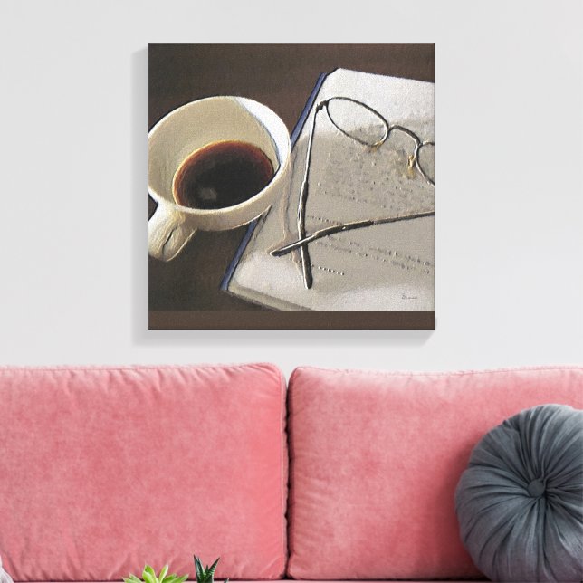 Coffee Digital Oil on Canvas Print (Insitu(LivingRoom))