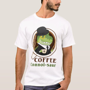 Coffee Dinosaur Connoi-Saur Funny Coffee Drinker T-Shirt