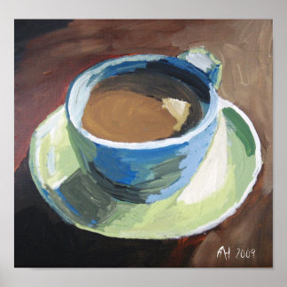 coffee dish. green. canvas print