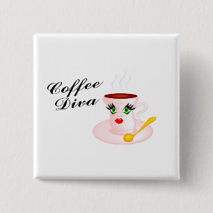 Coffee Diva 15 Cm Square Badge