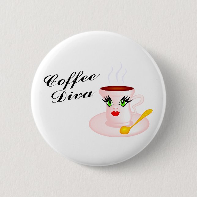 Coffee Diva 6 Cm Round Badge (Front)