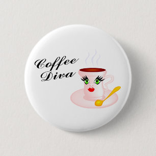 Coffee Diva 6 Cm Round Badge