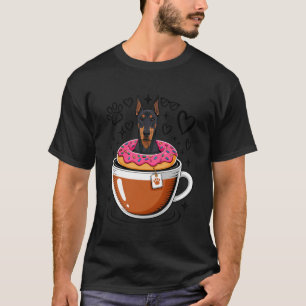 Coffee Doberman Pinscher Doughnut Dobbie T-Shirt