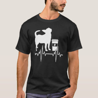 Coffee Dog Heartbeat Cat Animal  Coffee Addicted O T-Shirt