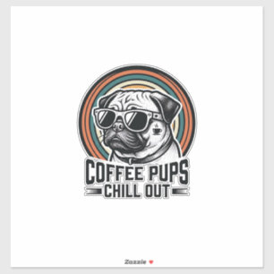 Coffee Dog Shirt Retro Chill Pug Graphic_1