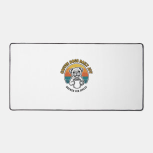 Coffee Dog Shirt Vintage Engraved Pup Mug Design_1 Desk Mat
