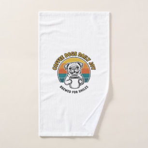 Coffee Dog Shirt Vintage Engraved Pup Mug Design_1 Hand Towel