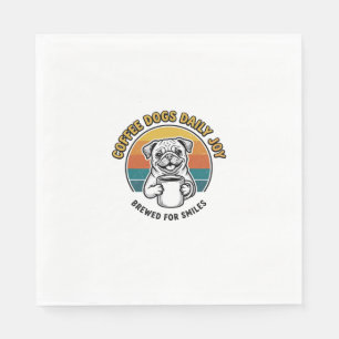 Coffee Dog Shirt Vintage Engraved Pup Mug Design_1 Napkin
