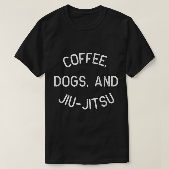 Coffee Dogs Jiu Jitsu Shirt for BJJ, Jujitsu Gift (Design Front)