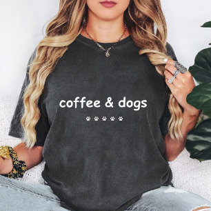 Coffee & Dogs Paw Print Graphic T-Shirt