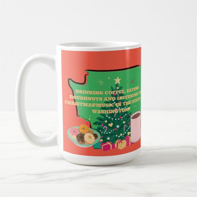 Coffee, Donuts and Christmas Music in Washington  Coffee Mug (Left)
