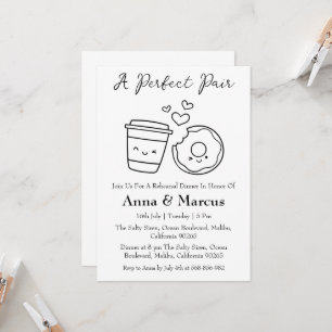 Coffee & Doughnut a perfect pair bridal dinner Invitation
