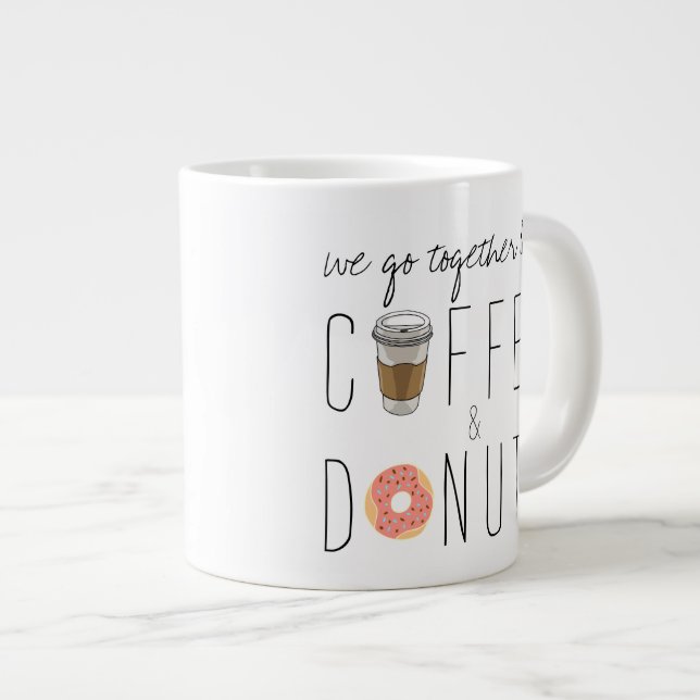 "Coffee & Doughnuts" Jumbo Mug (Front Right)
