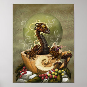 Coffee Dragon 11x14 (4x6 and up) Poster