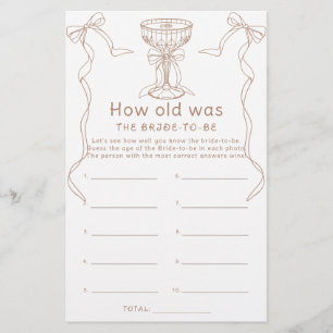 Coffee drawn - How old was the bride to be game