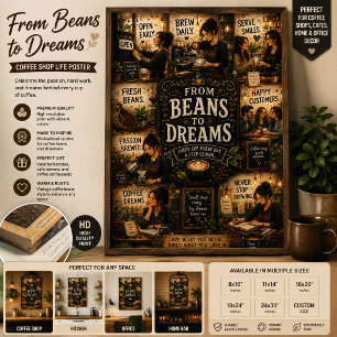 Coffee Dreams Vintage Poster