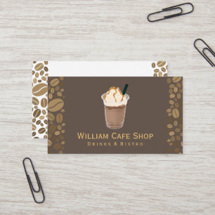 Coffee Drink   Coffee Beans Business Card
