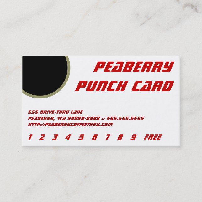 Coffee Drink Punch Card (Front)