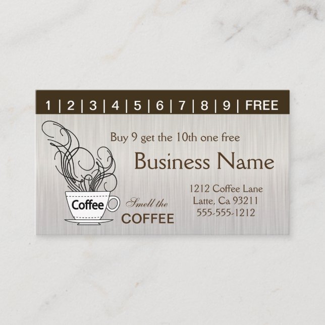 Coffee Drink Punch Cards (Front)