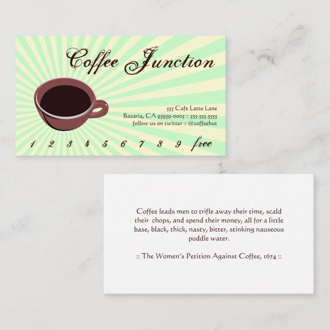 Coffee Drink Punch / Loyalty Card (Front/Back)