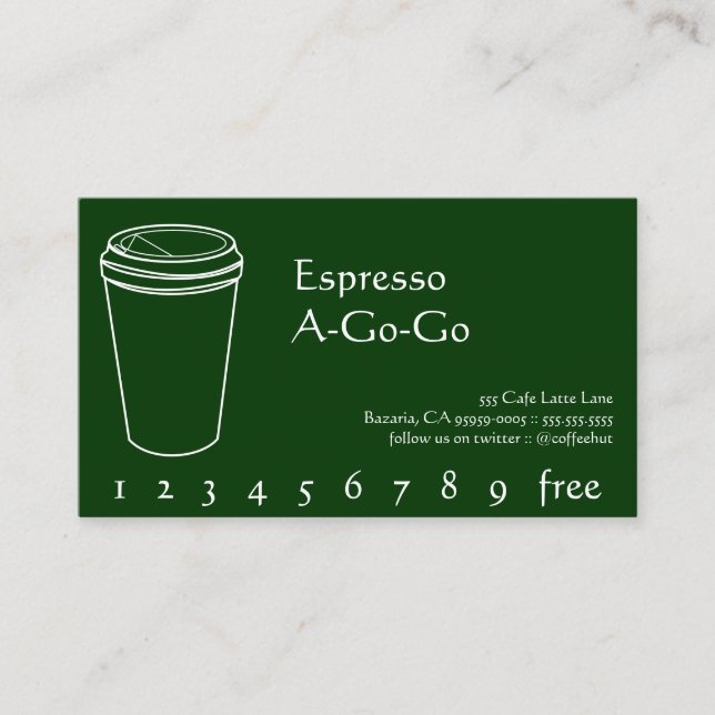 Coffee Drink Punch / Loyalty Card (Front)