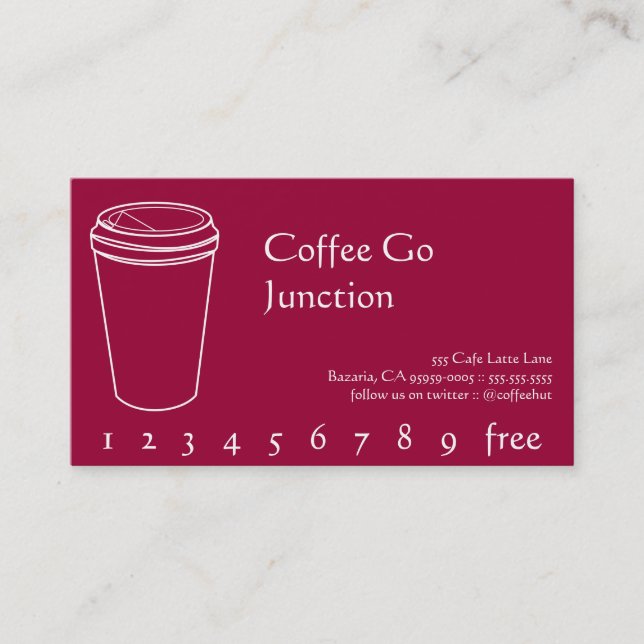 Coffee Drink Punch / Loyalty Card (Front)
