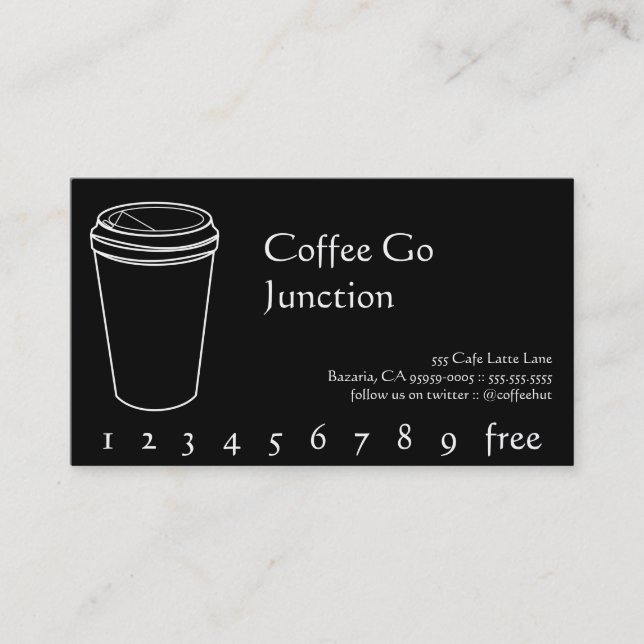 Coffee Drink Punch / Loyalty Card (Front)