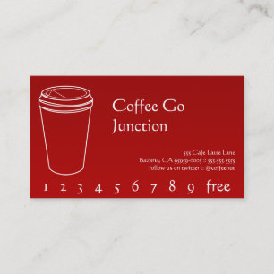Coffee Drink Punch / Loyalty Card Gradient Red