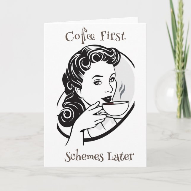 Coffee Drinker's Greeting Card (Front)